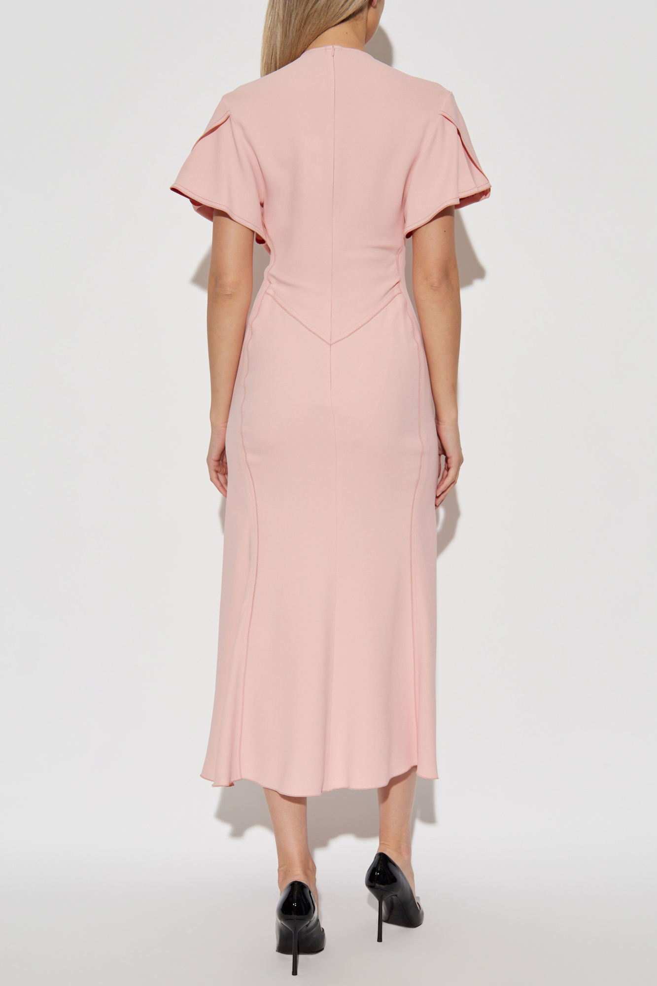 Pink Dress with a V-neckline Victoria Beckham - Vitkac AS